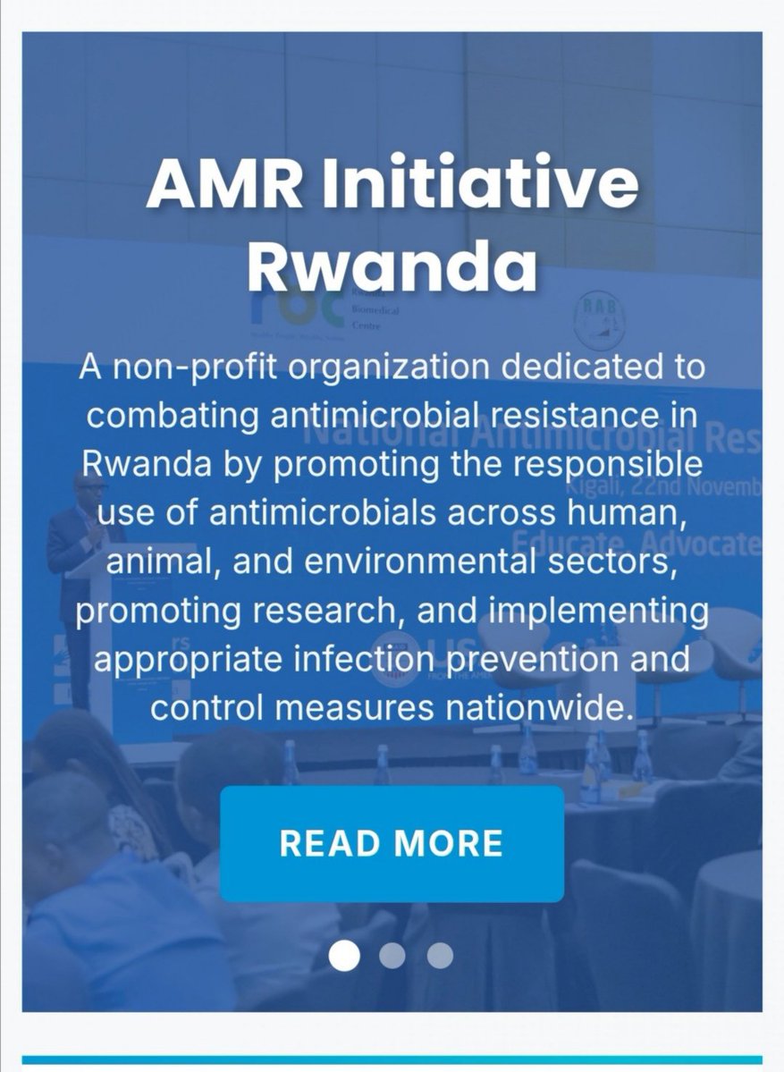 Marcel Ishimwe AMR🇷🇼 (@marcelishimwe1) on Twitter photo 🚨 Our Website is live!
Few days ago, The AMR Initiative Rwanda(<a href="/amr_initiative/">AMR initiative Rwanda</a>) launched its official website! 🌍
Explore how we are actively tackling #Antimicrobialresistance in #Rwanda through a One Health approach.
Link: amrinitiativerwanda.org
#OneHealth #ActOnAMR #IPC 🚨 Our Website is live!
Few days ago, The AMR Initiative Rwanda(<a href="/amr_initiative/">AMR initiative Rwanda</a>) launched its official website! 🌍
Explore how we are actively tackling #Antimicrobialresistance in #Rwanda through a One Health approach.
Link: amrinitiativerwanda.org
#OneHealth #ActOnAMR #IPC