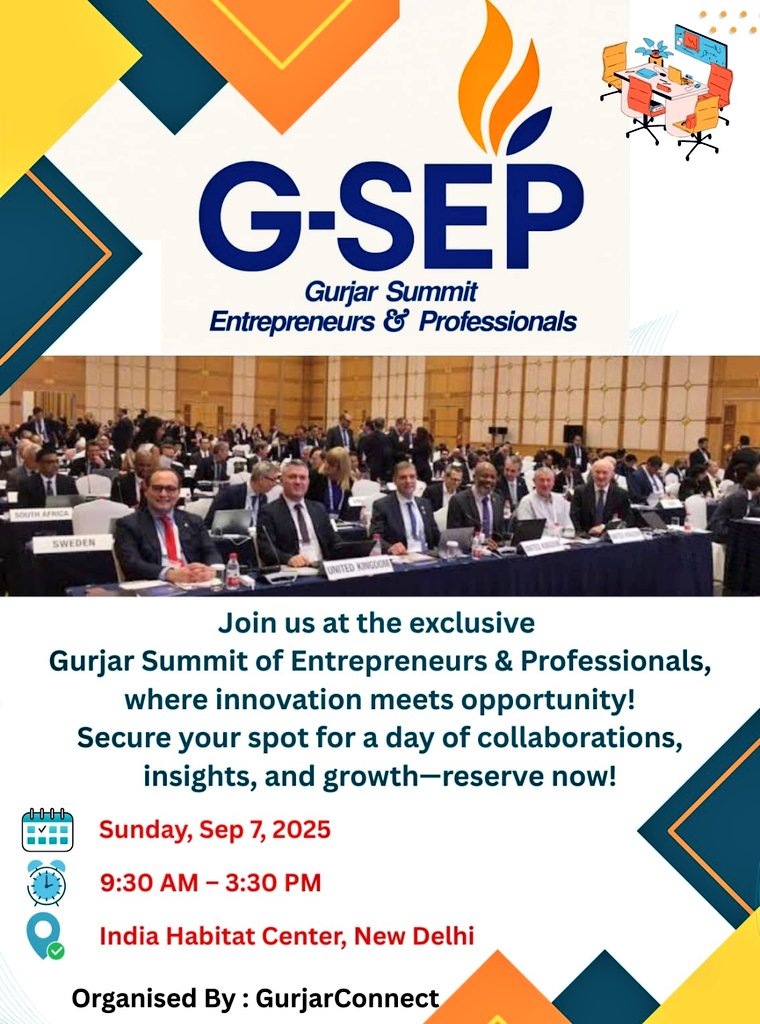 𝐆𝐮𝐫𝐣𝐚𝐫 𝐂𝐨𝐧𝐧𝐞𝐜𝐭 🌐 (@gurjarconnect) on Twitter photo देश के दिल राजधानी दिल्ली में हो रहा है ऐतिहासिक #GurjarSummit !
जहां जुड़ेंगें देश के विभिन्न प्रदेशों में गुर्जर समाज का नाम आगे बढ़ाने वाले सैंकड़ों उद्यमी और प्रोफेशनल्स!💪
#GurjarSummitofEntrepreneursandProfessionals #GSEP
<a href="/SachinPilot/">Sachin Pilot</a> 🙏
pls dm us for more information 🙏 देश के दिल राजधानी दिल्ली में हो रहा है ऐतिहासिक #GurjarSummit !
जहां जुड़ेंगें देश के विभिन्न प्रदेशों में गुर्जर समाज का नाम आगे बढ़ाने वाले सैंकड़ों उद्यमी और प्रोफेशनल्स!💪
#GurjarSummitofEntrepreneursandProfessionals #GSEP
<a href="/SachinPilot/">Sachin Pilot</a> 🙏
pls dm us for more information 🙏