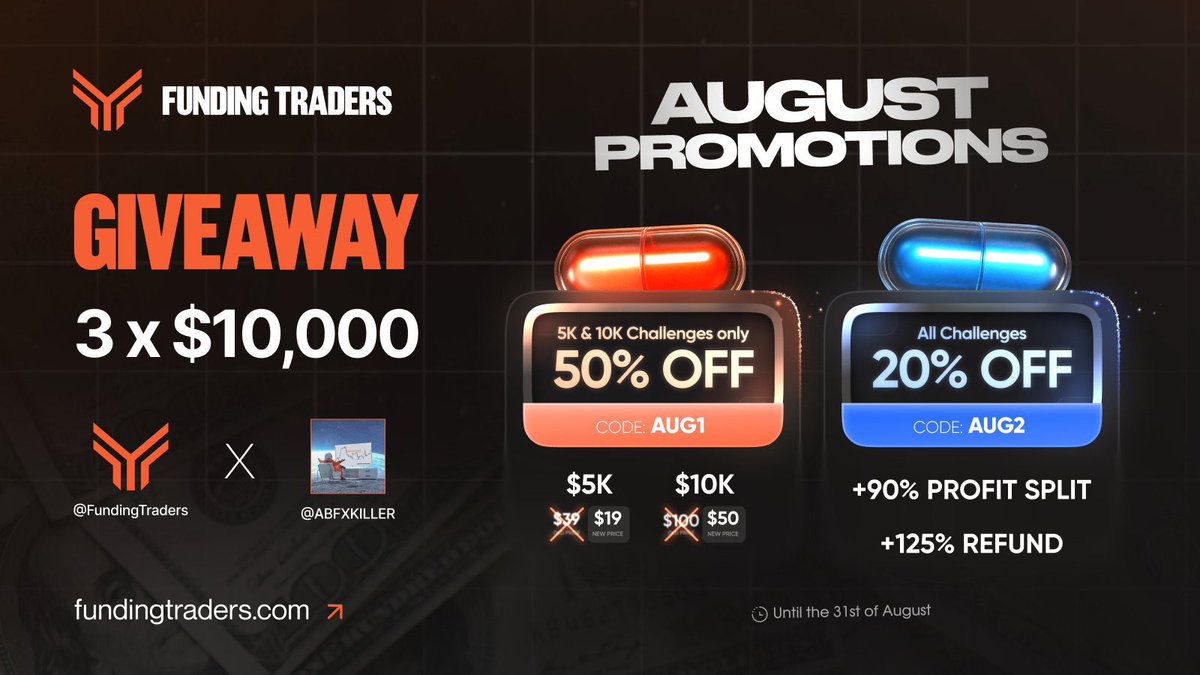 AB FX KILLER (@ab_fx_killer) on Twitter photo ๐จ GIVEAWAY ALERT ๐จ
3x$10k challenge accounts
Rules;
1. Follow
<a href="/ABFXKILLER/">AB FX KILLER</a>
<a href="/fundingtraders/">FundingTraders</a>
<a href="/StanFXTrading/">Stan FundingTraders.com</a>
@davidkrtinic
<a href="/fundingfutures/">FundingFutures</a>
2. Lk and Rtwt
3. Tag 3 friends
4.Repost <a href="/fundingtraders/">FundingTraders</a> pinned post
5.also follow: <a href="/SarkiTutorial/">SARKI TUTORIAL ๐๐</a> <a href="/pipschaserr/">Pipschaser</a> <a href="/oderrblock/">ODERBLOCK</a>
End in 72h ๐จ GIVEAWAY ALERT ๐จ
3x$10k challenge accounts
Rules;
1. Follow
<a href="/ABFXKILLER/">AB FX KILLER</a>
<a href="/fundingtraders/">FundingTraders</a>
<a href="/StanFXTrading/">Stan FundingTraders.com</a>
@davidkrtinic
<a href="/fundingfutures/">FundingFutures</a>
2. Lk and Rtwt
3. Tag 3 friends
4.Repost <a href="/fundingtraders/">FundingTraders</a> pinned post
5.also follow: <a href="/SarkiTutorial/">SARKI TUTORIAL ๐๐</a> <a href="/pipschaserr/">Pipschaser</a> <a href="/oderrblock/">ODERBLOCK</a>
End in 72h