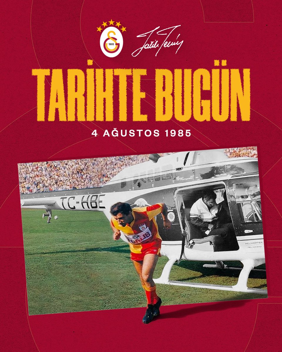 Galatasaray SK (@galatasaraysk) on Twitter photo 📅 TARİHTE BUGÜN | 04.08.1985
Galatasarayımızın efsanesi <a href="/fatihterim/">Fatih Terim</a>, yeşil sahalara unutulmaz bir törenle veda etti. 💛❤️ 📅 TARİHTE BUGÜN | 04.08.1985
Galatasarayımızın efsanesi <a href="/fatihterim/">Fatih Terim</a>, yeşil sahalara unutulmaz bir törenle veda etti. 💛❤️