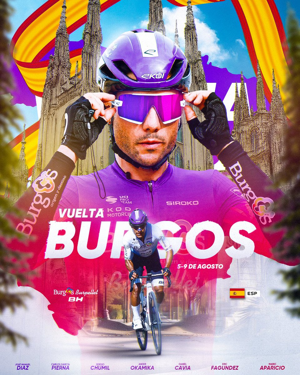 Burgos Burpellet BH (@burgosbh) on Twitter photo 🏡💜 ¡La nuestra, la de Burgos, la carrera de casa!
Equipo de gala para afrontar la <a href="/VueltaBurgos/">Vuelta a Burgos</a> 🌟
🗺️ Cinco días recorriendo la provincia de <a href="/BurgosTur/">Burgos Origen y Destino</a>, con una etapa muy especial el viernes con inicio en la fábrica de <a href="/burpellet/">Burpellet</a>
📝➡️ burgosproteam.com/previa-vuelta-…
#VueltaBurgos 🏡💜 ¡La nuestra, la de Burgos, la carrera de casa!
Equipo de gala para afrontar la <a href="/VueltaBurgos/">Vuelta a Burgos</a> 🌟
🗺️ Cinco días recorriendo la provincia de <a href="/BurgosTur/">Burgos Origen y Destino</a>, con una etapa muy especial el viernes con inicio en la fábrica de <a href="/burpellet/">Burpellet</a>
📝➡️ burgosproteam.com/previa-vuelta-…
#VueltaBurgos