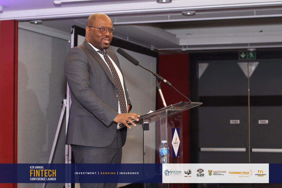 At the Annual FinTech Conference Launch at the Durban ICC last week, MKRI's Dr Khonjelwayo urged KZN to embrace FinTech in tourism, proposing AR apps, Smart Villages &amp; digital tourist cards to make KZN Africa’s top digital tourism hub. #MKRI