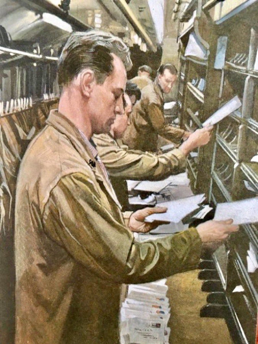 The modern world in old Ladybird books. 
The mail train, 1965

Artist: John Berry
(The Postman)