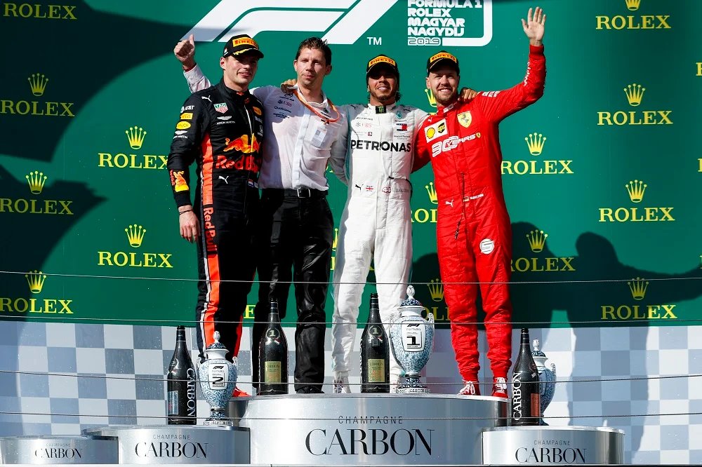 #MsportXtra © (@msportxtra) on Twitter photo #F1 #OnThisDay, August 4th 2019, with just 3 laps to go, the <a href="/redbullracing/">Oracle Red Bull Racing</a> one-stopper for <a href="/Max33Verstappen/">Max Verstappen</a> didn't work as <a href="/LewisHamilton/">Lewis Hamilton</a> (<a href="/MercedesAMGF1/">Mercedes-AMG PETRONAS F1 Team</a> ) overtook the Dutchman to win the #HungarianGP . Sebastian Vettel took 3rd. youtube.com/watch?v=jnz-lc… #MsportXtra <a href="/UnracedF1/">UnracedF1</a> #F1 #OnThisDay, August 4th 2019, with just 3 laps to go, the <a href="/redbullracing/">Oracle Red Bull Racing</a> one-stopper for <a href="/Max33Verstappen/">Max Verstappen</a> didn't work as <a href="/LewisHamilton/">Lewis Hamilton</a> (<a href="/MercedesAMGF1/">Mercedes-AMG PETRONAS F1 Team</a> ) overtook the Dutchman to win the #HungarianGP . Sebastian Vettel took 3rd. youtube.com/watch?v=jnz-lc… #MsportXtra <a href="/UnracedF1/">UnracedF1</a>