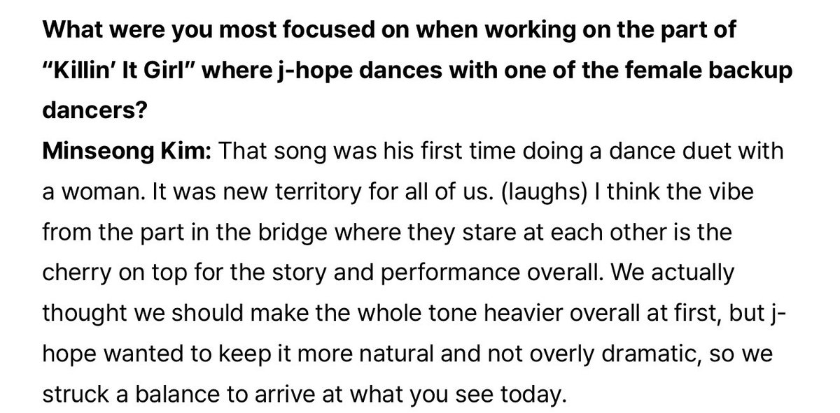 “we actually thought we should make the whole tone heavier overall at first”

i can’t even handle the original version we already have wdym?????