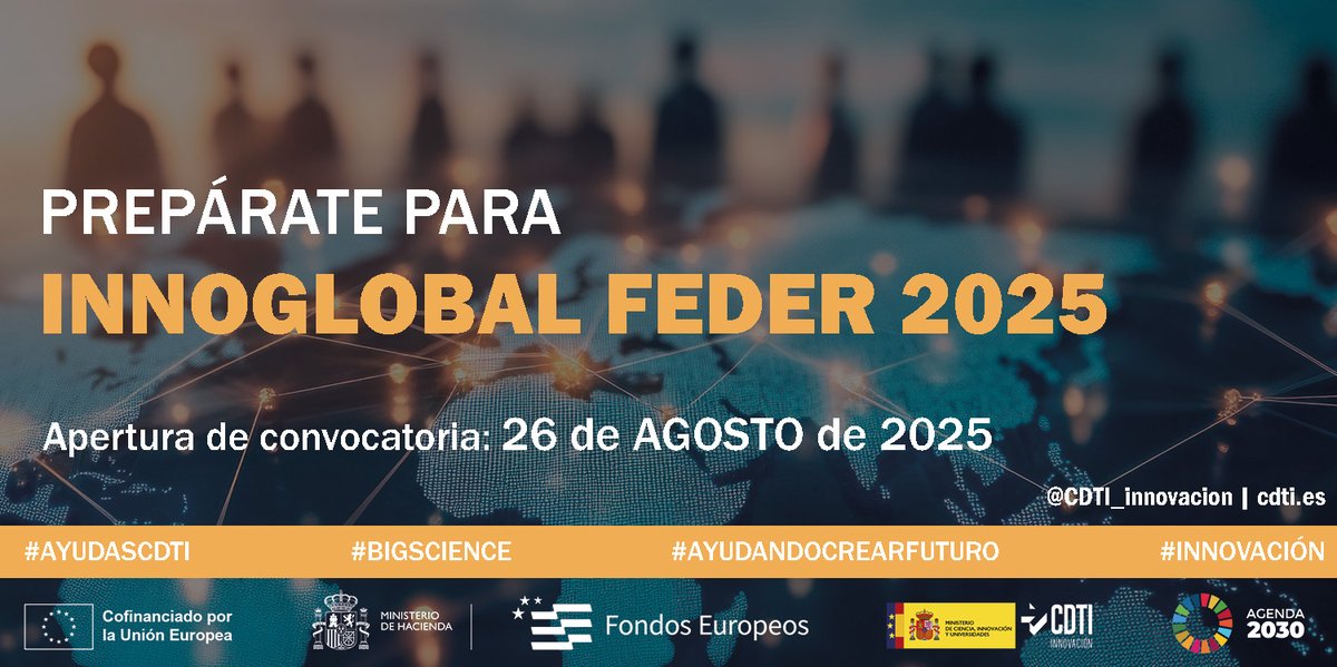 TecnoGetafe (@tecnogetafe) on Twitter photo ❗️<a href="/CDTI_innovacion/">@CDTI_innovacion</a> abre la convocatoria #INNOGLOBAL FEDER 2025 el 26 de agosto con 25 millones en subvención para proyectos empresariales de I+D en el ámbito de las Grandes instalaciones Científicas y la cooperación internacional
tecnogetafe.es/innoglobal-fed… ❗️<a href="/CDTI_innovacion/">@CDTI_innovacion</a> abre la convocatoria #INNOGLOBAL FEDER 2025 el 26 de agosto con 25 millones en subvención para proyectos empresariales de I+D en el ámbito de las Grandes instalaciones Científicas y la cooperación internacional
tecnogetafe.es/innoglobal-fed…