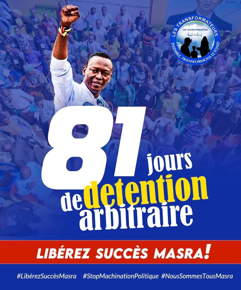 81 JOURS DE DÉTENTION ARBITRAIRE : VERS QUEL TCHAD ALLONS-NOUS ?

81 jours de détention arbitraire 
81 jours de cabale politique
81 jours d'interrogation et de colère.

En ce 1er lundi du mois d'août qui nous conduira à la commémoration du 11 août, il ne doit plus  y avoir de