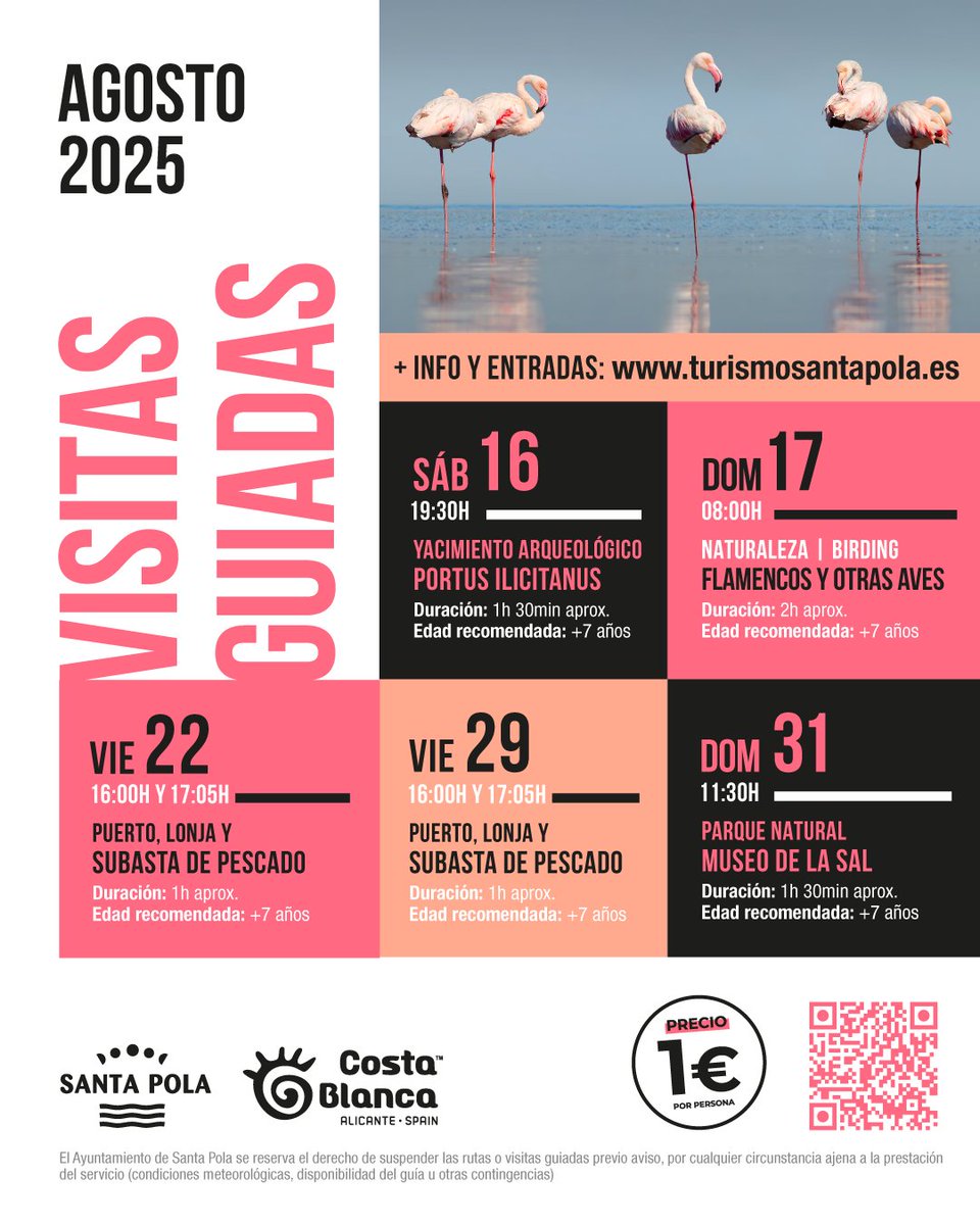 🤩 Ya podéis consultar las visitas guiadas de AGOSTO en #SantaPola
🎟️ Inscríbete aquí ➡️ bit.ly/Agosto2025_Vis…

#visitasguiadas #turismosantapola #costablanca