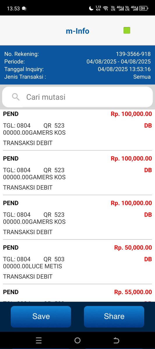 SPrediansa55563's tweet photo. @HaloBCA Ini gua kepotong 300rb gila https://t.co/WBPYwtOTL3