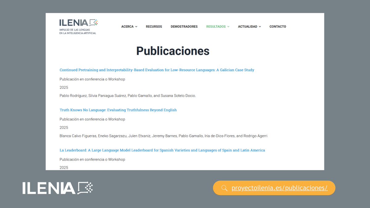 Proyecto Ilenia (@proyecto_ilenia) on Twitter photo 👆¿Quieres estar al día de todos los desarrollos y contenidos científicos del <a href="/proyecto_ilenia/">Proyecto Ilenia</a> ?
💻Desde nuestra web, puedes consultar todas las publicaciones científicas presentadas por el equipo de la red ILENIA.
🔗proyectoilenia.es/publicaciones/ 👆¿Quieres estar al día de todos los desarrollos y contenidos científicos del <a href="/proyecto_ilenia/">Proyecto Ilenia</a> ?
💻Desde nuestra web, puedes consultar todas las publicaciones científicas presentadas por el equipo de la red ILENIA.
🔗proyectoilenia.es/publicaciones/