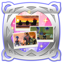 kingdom hearts melody of memory・❥・sora &amp; riku in the memory collector trophy (with the sea salt trio &amp; wayfinder trio)【ソラとリク】