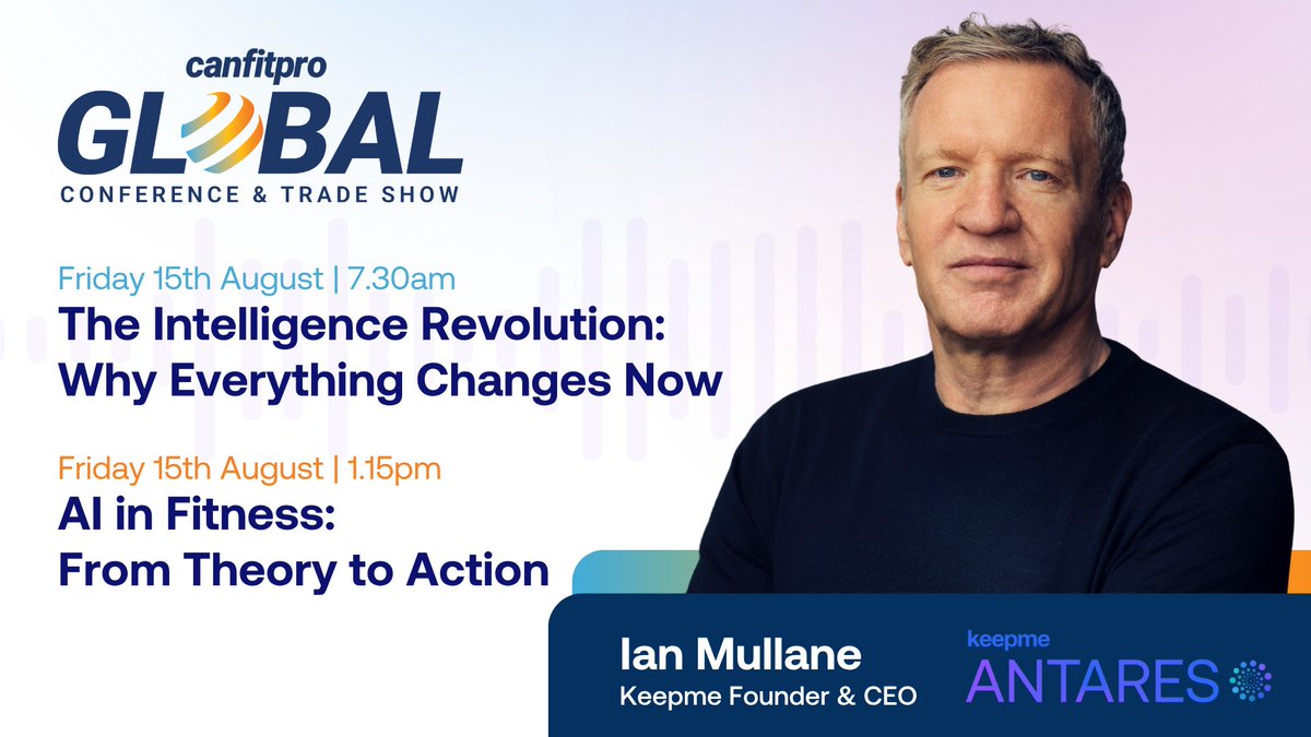 We’re bringing Antares to #CanFitPro2025!

Join Ian Mullane for two must-see sessions:

The Intelligence Revolution – Fri Aug 15, 7:30 AM
AI in Fitness: From Theory to Action – Fri Aug 15, 1:15 PM

See you there!

#AI #FitnessIndustry #GymSales #Antares #AISalesAgent