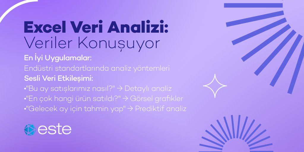 estebilisim's tweet photo. Akıllı Veri İşleme:
📊 Otomatik Görselleştirme:
💡 Gelecek Tahminleri: 
🎯 Anomali Tespiti: 
🎓 Coaching Özelliği
📊 Excel'de veri analizi gücünü keşfetmek ve güçlendirmek için hemen deneyin!
https://t.co/EHYvTCMblC

#EsteBilisim #Microsoft365 #Excel #ExcelVeriAnalizi https://t.co/IfenmoaDC1