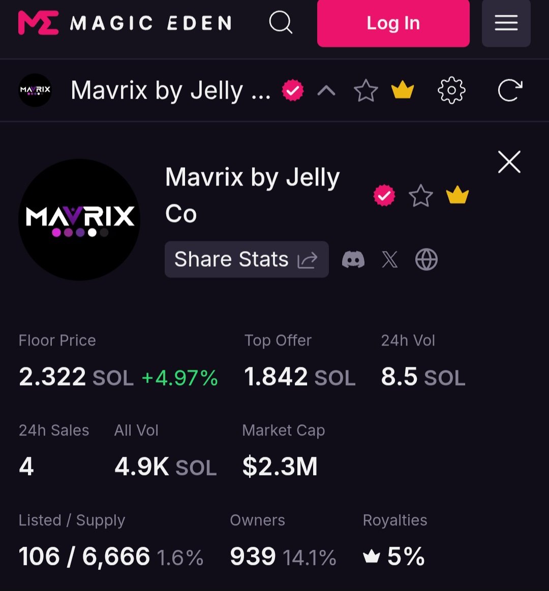 Buy <a href="/MavrixSOL/">Mavrix</a> 
Buy $jco at 0.025$
Ca:

BJ5PW3Qoxz3BgLrnZrQTgd93i6WiK8P6g9chTPZFP5g3

Buy <a href="/GambullsCasino/">Gambulls.com</a> 

Enjoy the ride 🔥

This week <a href="/JellyCoNFT/">Jelly Co</a> will shake solana nft market 

ON TOP 🕰