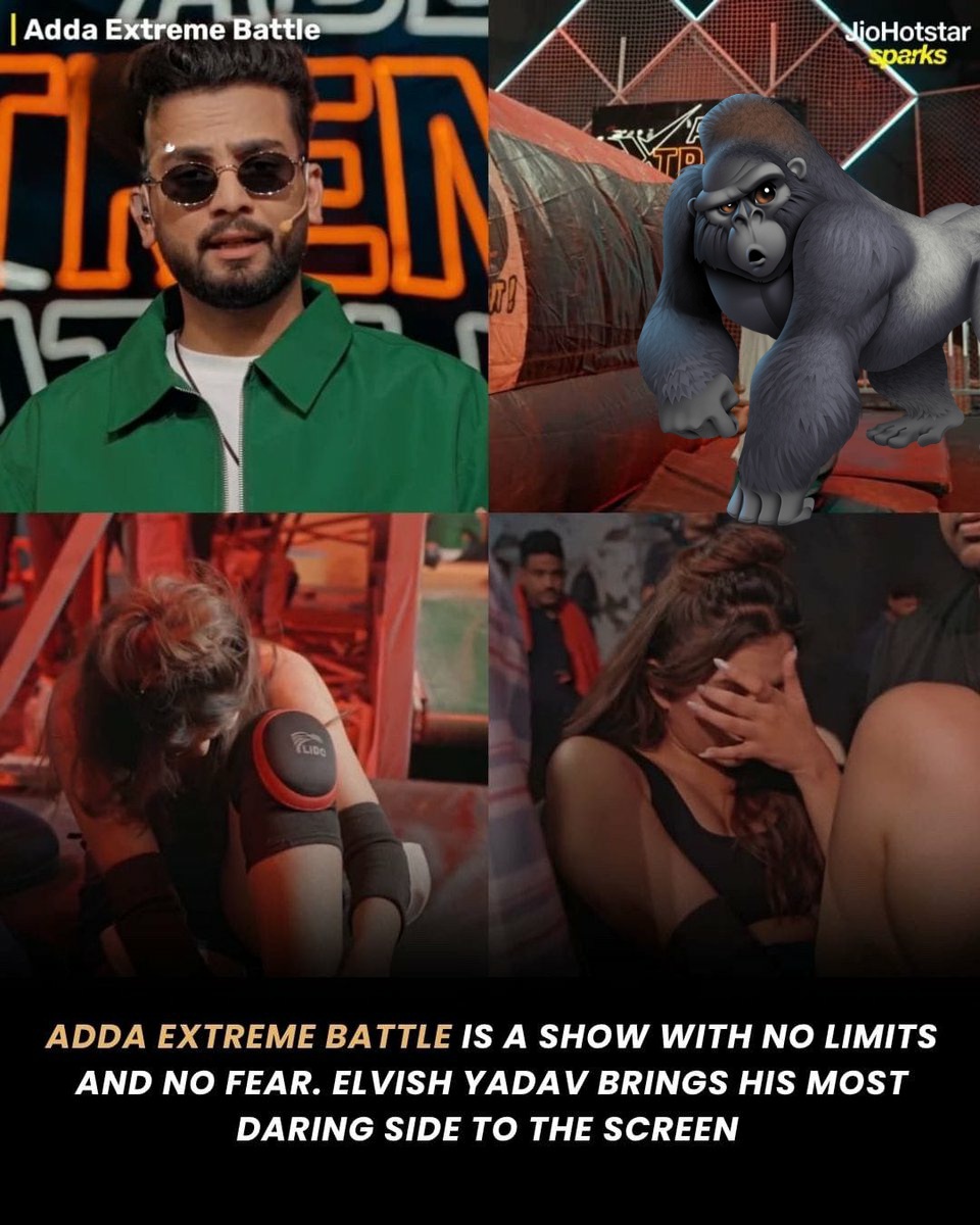 heyitsrishabh1's tweet photo. Adda Extreme Battle is not just a show β it's a test of limits, courage, and raw strength.
@ElvishYadav is redefining daring on screen.
Reality TV just got a massive upgrade! π₯
#AddaExtremeBattle #ElvishYadav #JioHotstar #ExtremeChallenge
#ElvishYadav #ElvishArmy https://t.co/oIhbC4zDvK