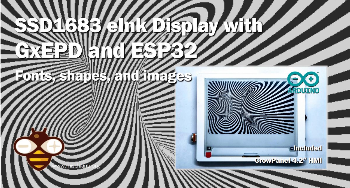RenzoMischianti's tweet photo. #SSD1683 eInk Display with GxEPD and #Esp32 (and #CrowPanel 4.2" HMI): fonts, shapes, and images
Renzo Mischianti - https://t.co/Vh3vz2gKSq
#EInkDisplay #Elecrow #GxEDP #Tutorial https://t.co/BpoXryF4by