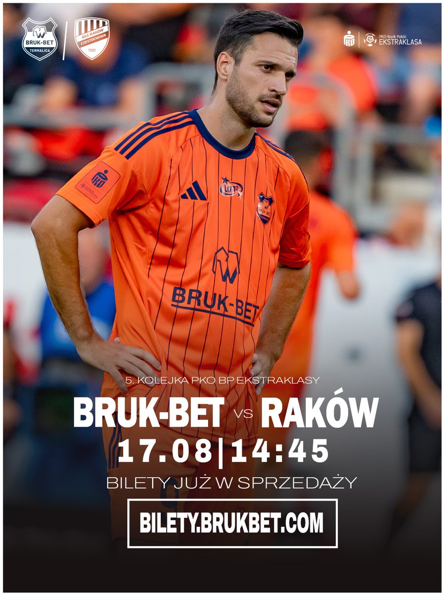 Trwa sprzedaż biletów na mecz z Rakowem Częstochowa! 🎫

🔗 tiny.pl/j8jdnth2