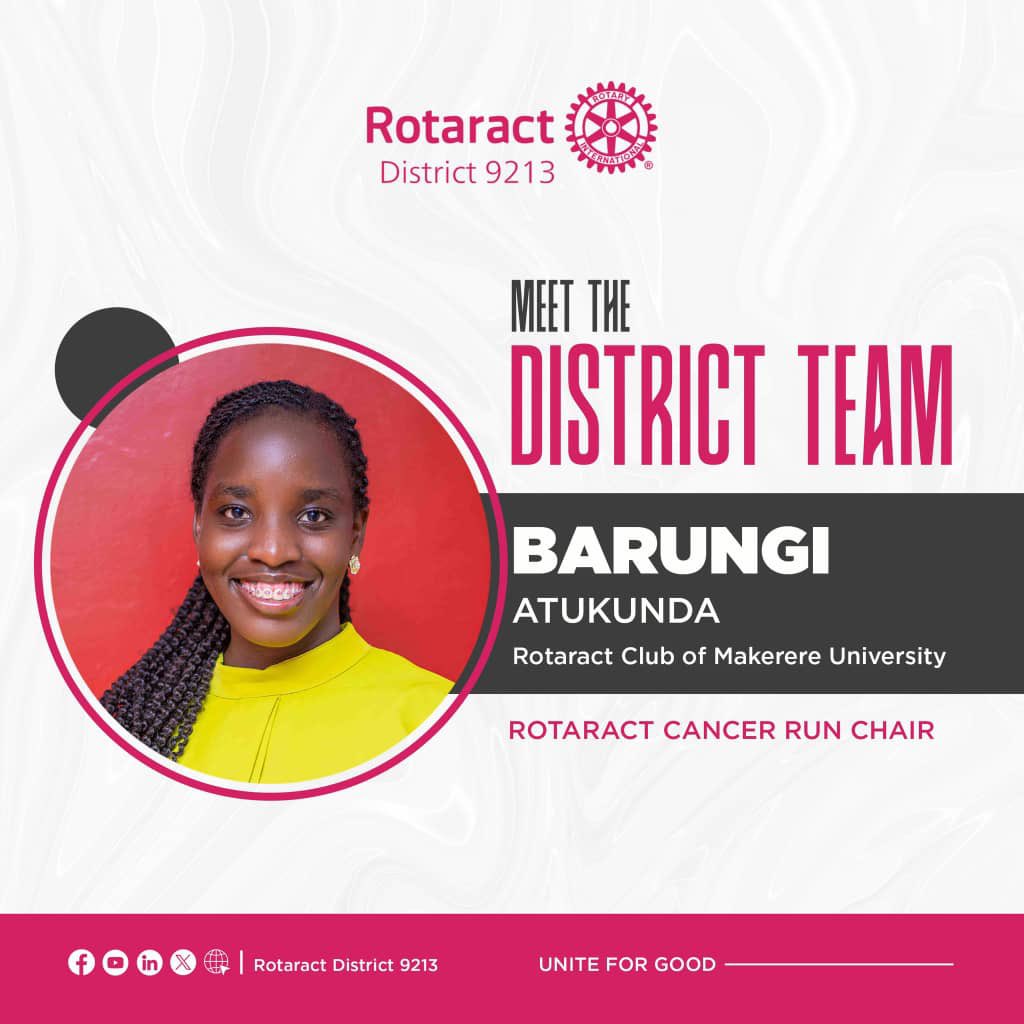 Rotaract_MUK's tweet photo. We're kicking off the week by spotlighting our Immediate Past President ,Barungi Atukunda, who’s doing an amazing job sharing info about #CancerRunUG25 with other clubs. Join us in supporting her and turn up on Aug 31! 😎

#CancerRunUG25
#ThisIsRotaract 
#DISCON101
 #27daysleft https://t.co/I8856BhqvN