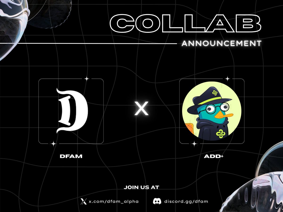 We're excited to announce our collaboration with
<a href="/add_infofi/">ADD+</a> 

Giving away 1x GTD WL on this post 🎟️
 
🚀 The next chapter begins with ADD+ Genesis NFT collection on <a href="/ethereum/">Ethereum</a>

🎁 Holders get:
• Up to 2,000 $USDA/month via swap
• Staking boosts to earn even more
• Future $ADD