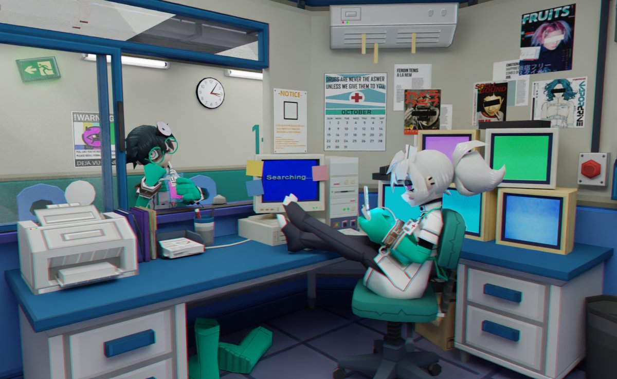 thinking about possibly looking into getting more help at the clinc but its not exactly a job for the faint of heart metaphorically and figuratively.  #PSX #lowpolly #clinic #blender #3d #wip #Liminalclinic #Medical #nurse #ocart #doctor