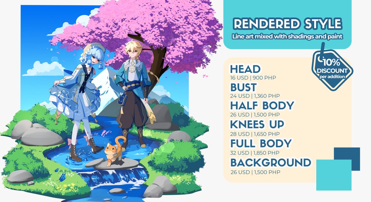 psions_studio's tweet image. ✨COMMISSIONS OPEN⭐
Hello, my commission is now open! 10% discount for every add-ons!

My carrd: psions.carrd.co
Free Sticker on Ko-Fi! ko-fi.com/psions
Vgen: vgen.co/psions_studio

#commissionsopen #openforcommissions #ArtistOnTwitter #VGenComm #artmoots