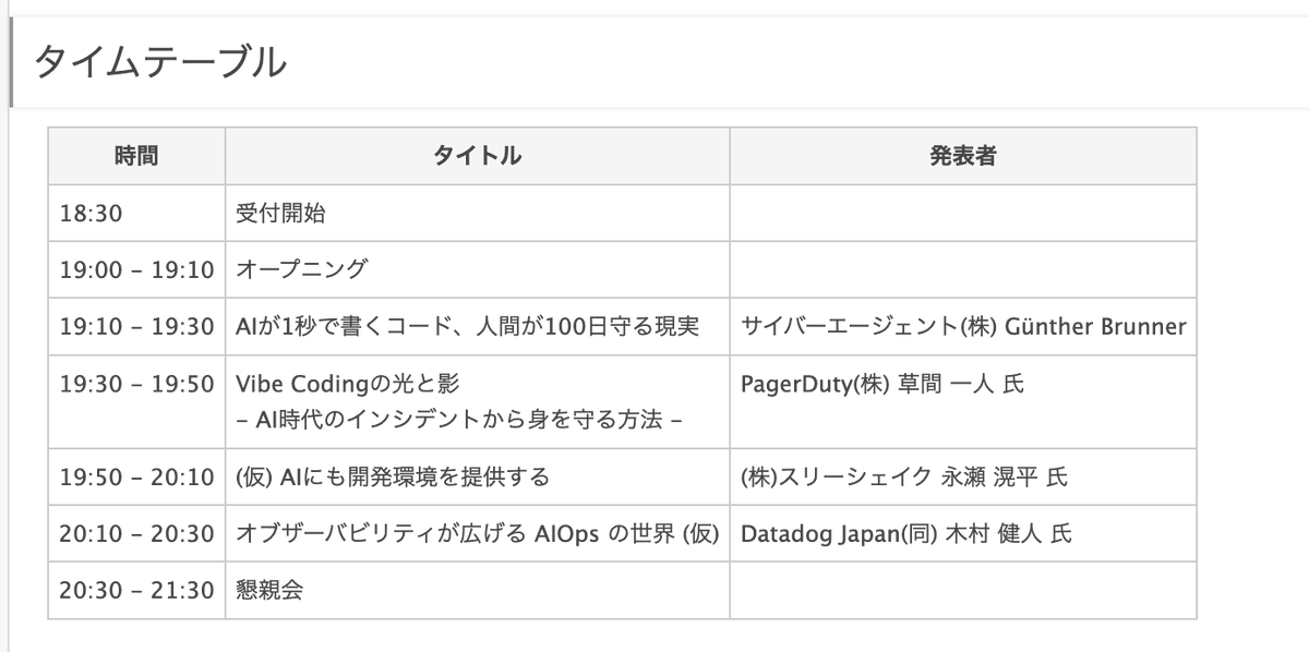 📣9/4(木)夜にイベント開催します！

「AIが書いた大量のコードをどう高速&amp;安全にリリース/運用するか？」
というテーマで、豪華なスピーカーの方々に知見を共有いただきます！

オフラインは人数に限りがあるので、早めの登録よろしくお願いします！

#boost_summer_2025