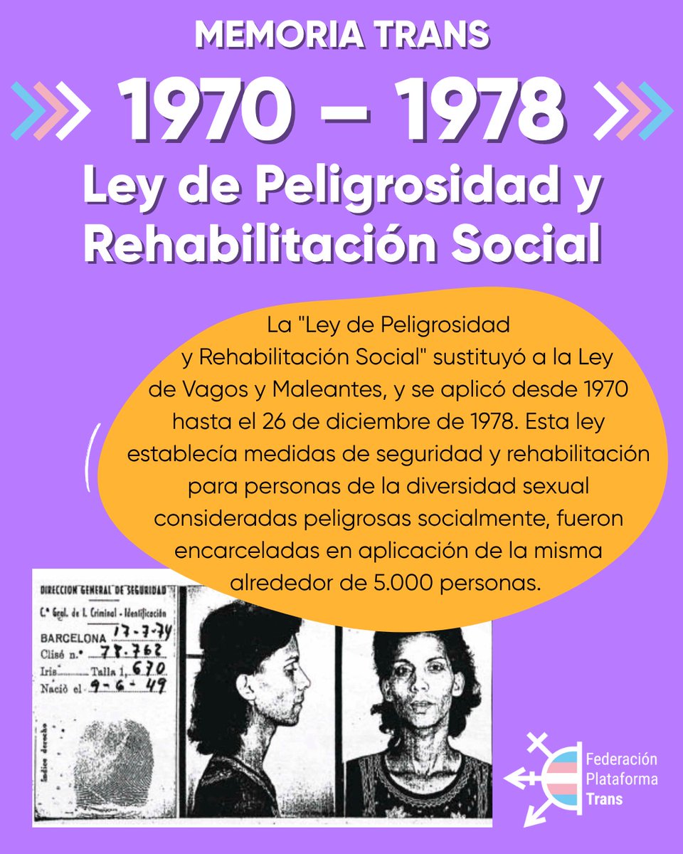 «𝗗𝗲𝘀𝗱𝗲 𝗹𝗮 𝗽𝗲𝗿𝗶𝗳𝗲𝗿𝗶𝗮, 𝗮𝗹 𝗿𝗲𝘀𝗽𝗲𝘁𝗼»
La Federación Plataforma Trans, presenta esta iniciativa cultural, compuesta por 16 infografías, que nace con la voluntad de recorrer la memoria histórica del colectivo trans en el Estado español, poniendo especial énfasis