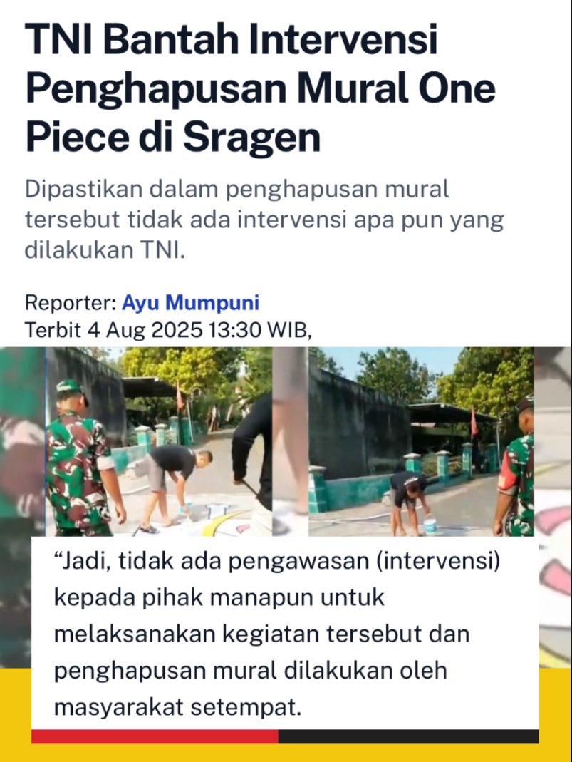 Pak Tentara hanya menonton kok, katanya.