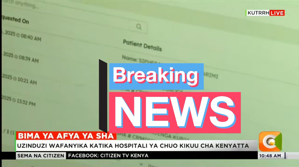 Some seriously unethical reporting <a href="/citizentvkenya/">Citizen TV Kenya</a> and you go ahead showing a screen with patients info and mentioning patient’s diagnosis Live on air!! Utterly disgusting.
<a href="/kmpdu/">KMPDU</a>