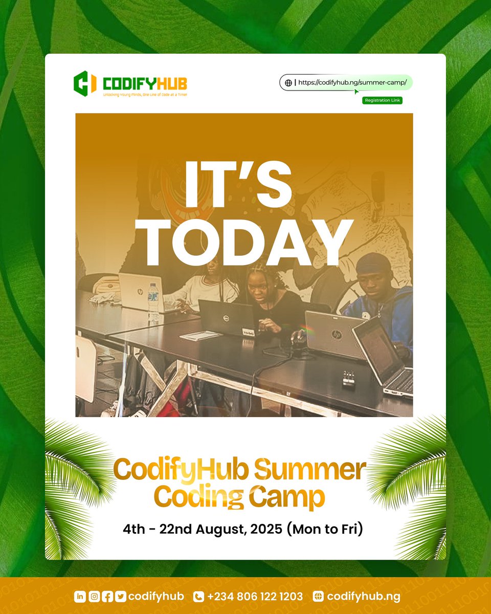 IT'S TODAY! 🚀 Codifyhub Summer Camp has officially begun! Get ready for an epic summer of code &amp; fun!