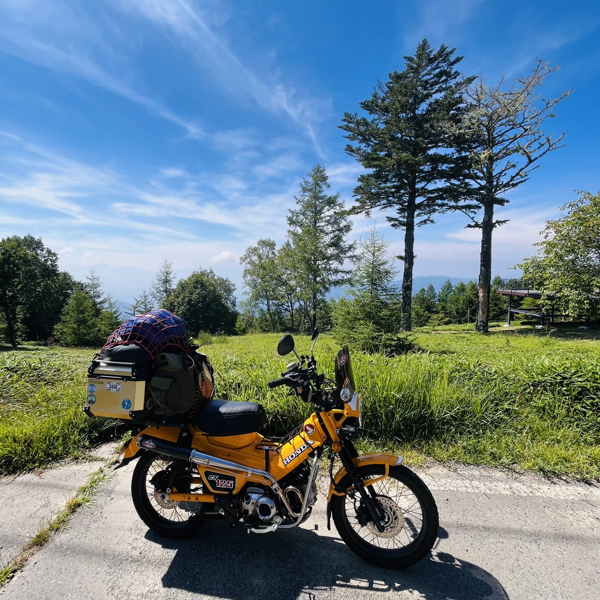 fukuda_tkc's tweet image. 【涼しく黄カブ】
冷涼なお国へとうちゃこー！
＼(^o^)／

#黄カブ #ct125 #ハンターカブ #ja65 #ソロキャンプ