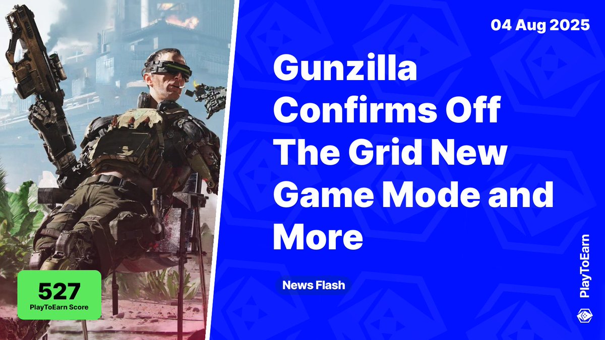 PlayToEarn (@playtoearn) on Twitter photo Gunzilla Confirms Off The Grid New Game Mode and VASP License Progress 💫
PlayToEarn Score: 527 📈
🗓️ The July 2025 <a href="/GUNbyGUNZ/">GUNZ Official</a> Ecosystem Monthly Report reveals that <a href="/playoffthegrid/">Off The Grid</a> will launch a new game mode called Kill-to-Upgrade, arriving in August
Read more 🧵 Gunzilla Confirms Off The Grid New Game Mode and VASP License Progress 💫
PlayToEarn Score: 527 📈
🗓️ The July 2025 <a href="/GUNbyGUNZ/">GUNZ Official</a> Ecosystem Monthly Report reveals that <a href="/playoffthegrid/">Off The Grid</a> will launch a new game mode called Kill-to-Upgrade, arriving in August
Read more 🧵