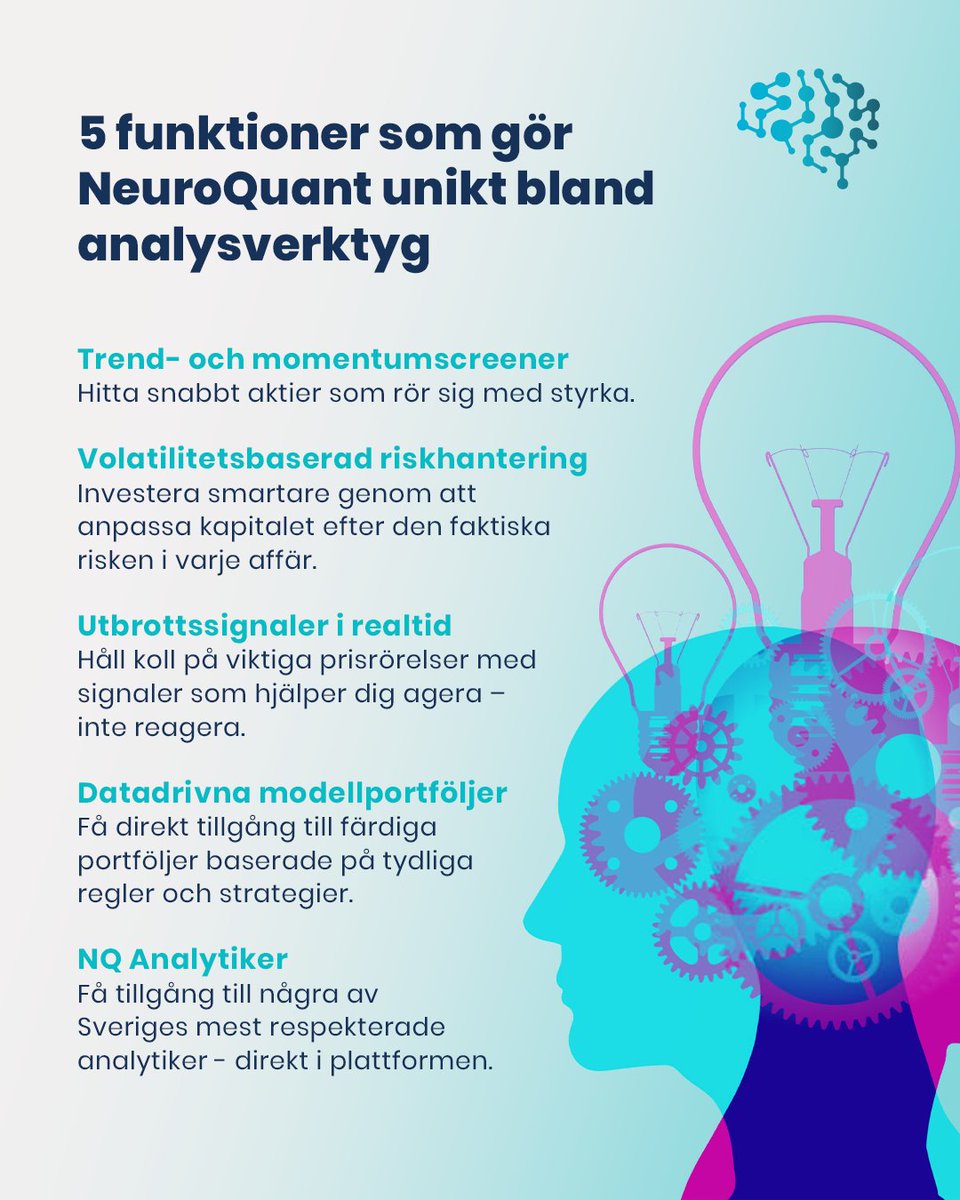 NeuroQuant är inte bara en lista med aktier och nyckeltal
Det är ett komplett system för smartare investeringar – byggt för struktur, disciplin och ett systematiskt sparande.
📍 Läs mer på neuroquant.ai

#Finanstwitter #fintwitt #PrataPengar #Aktier #sparpodden #Börsen
