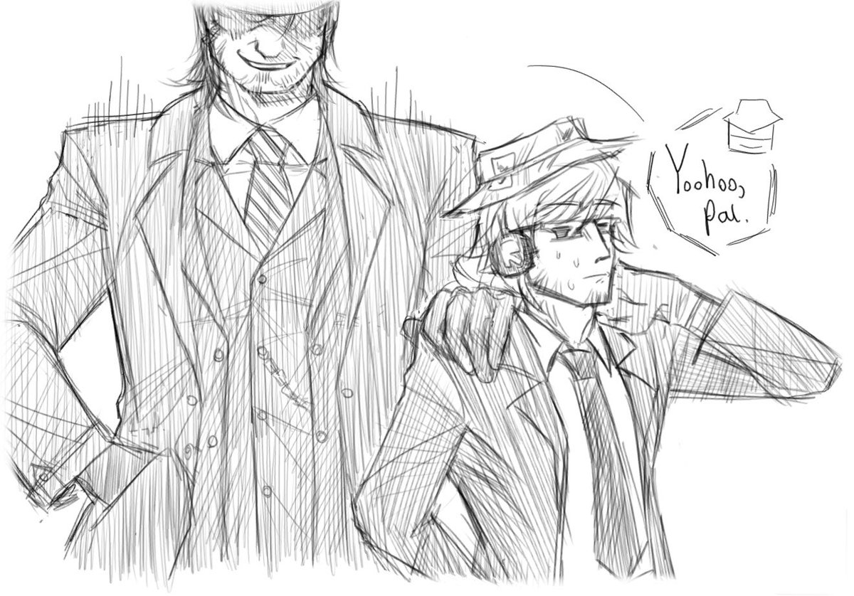 #forsakenart I hc that Chance hits on anyone that breathes (He wants company) (Doublefedora??) (Made in Drawpile with <a href="/toony_cactus/">toony</a>)