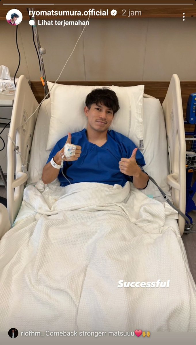 Lewat akun sosial media pribadinya, Ryo Matsumura ngabarin kalo operasi terkait cedera hamstringnya berjalan sukses!

Ryo yg udah kagak terlibat lagi di sesi latihan tim termasuk di acara launching kemaren kabarnya bakal absen hampir setengah musim untuk pemulihan pascaoperasi.