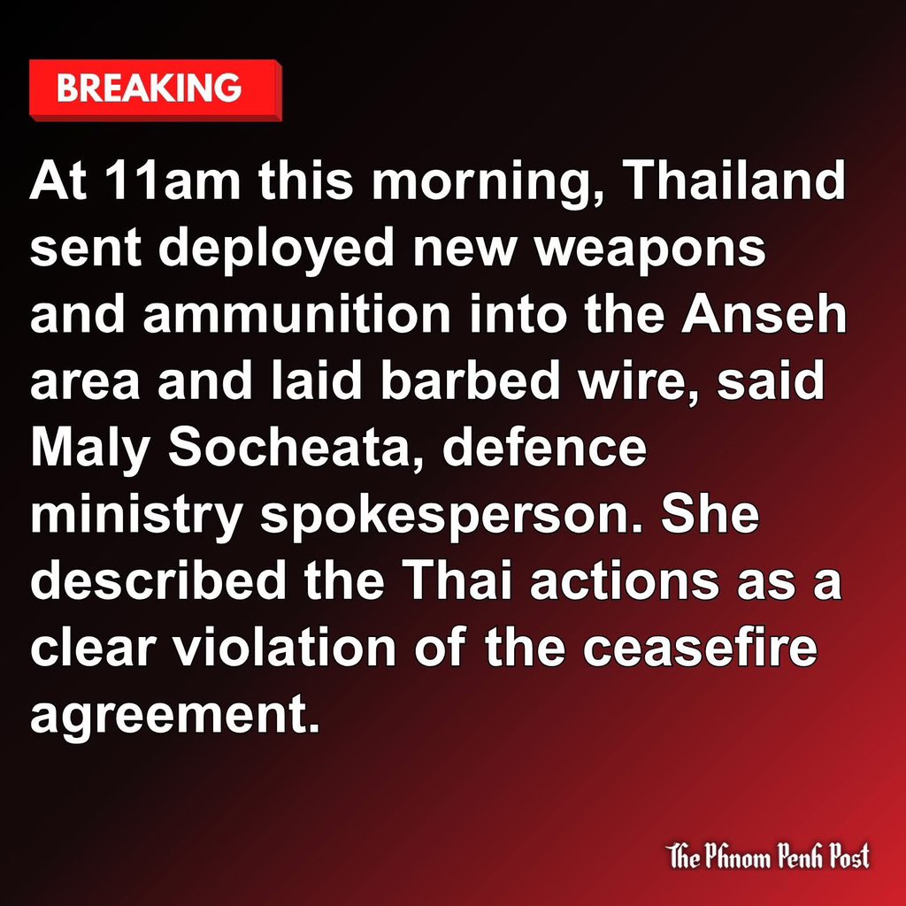 KimlangChin's tweet photo. Cambodia needs peace 
RESPECT CEASEFIRE AGREEMENT
#CambodiaNeedPeace https://t.co/yqAfnV7KYg