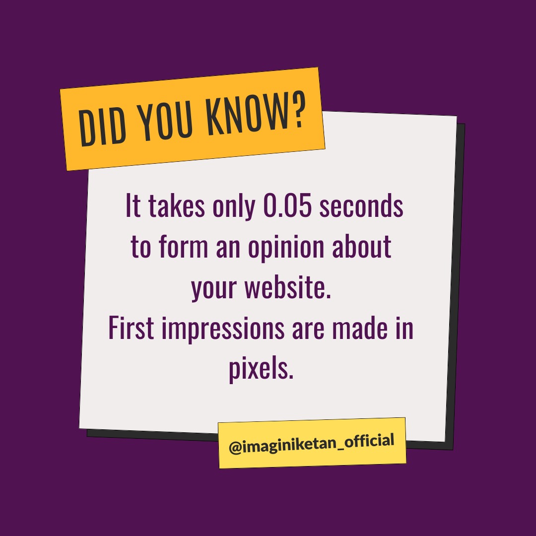 imaginiketan_'s tweet image. Blink and it’s judged! 👀

Users form an opinion about your website in just 0.05 seconds.
Make every pixel count. 🎯

#WebDesignMatters #FirstImpression #UIUXDesign #Imaginiketan