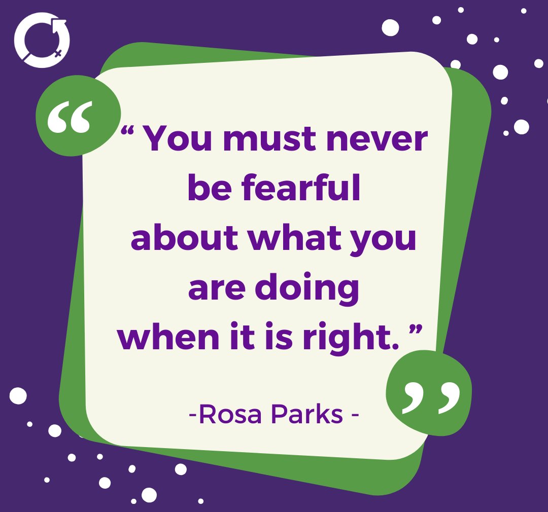 womensday's tweet image. Doing the right thing is an admirable trait. Some of the best moments in life can be inspired by what we do for others 💜. 

#AccelerateAction #IWD #Rosaparks #womensequality #solidarity #feminism  #quotes