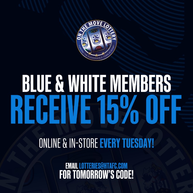 HTAFC Help (@htafchelp) on Twitter photo 🛍️ Remember, Blue & White Members receive an exclusive 15% discount online and in-store at the Club Shop every Tuesday.
Email Lotteries@htafc.com for tomorrow's unique code!
#htafc 🛍️ Remember, Blue & White Members receive an exclusive 15% discount online and in-store at the Club Shop every Tuesday.
Email Lotteries@htafc.com for tomorrow's unique code!
#htafc