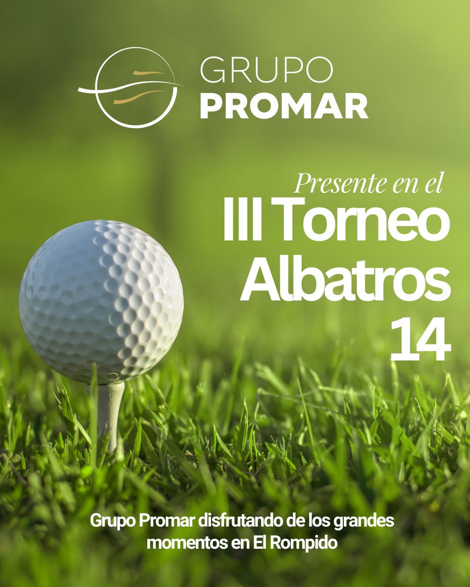 ¡Un año más volvemos a disfrutar del verano 😎🌞 y somos patrocinadores en III Torneo de Golf Albatros 14! 🏌️‍♂️🏆
Y es que nos encanta volver al increíble campo de Nuevo Portil Golf.

Grupo Promar
La Alegría de Vivir