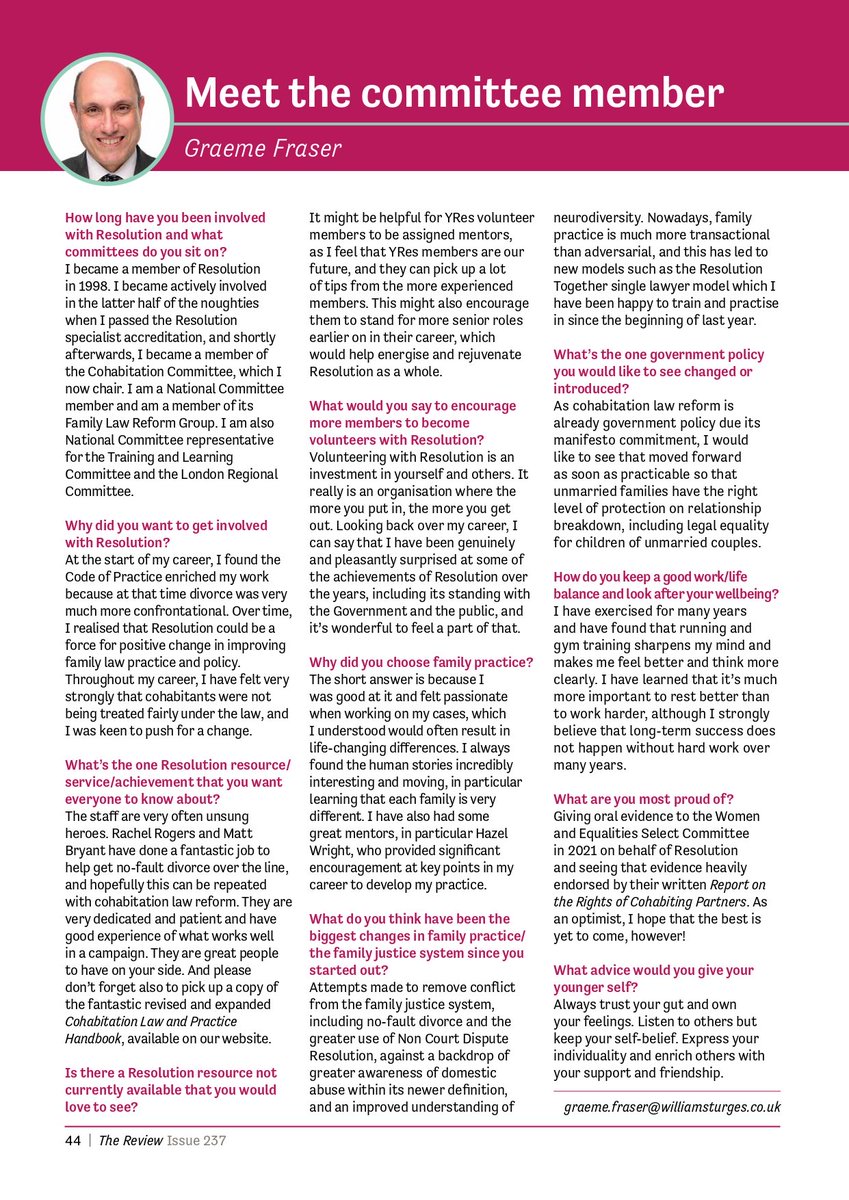 graeme fraser (@gsf1996) on Twitter photo Feeling proud & honoured to share the column "Meet the committee member" in the July/Aug issue of β¦<a href="/ResFamilyLaw/">Resolution</a>β© The Review available to read online lnkd.in/ejjsZT8k with printed version being posted out. Please feel free to read below to see what makes me tickπ β±οΈ Feeling proud & honoured to share the column "Meet the committee member" in the July/Aug issue of β¦<a href="/ResFamilyLaw/">Resolution</a>β© The Review available to read online lnkd.in/ejjsZT8k with printed version being posted out. Please feel free to read below to see what makes me tickπ β±οΈ