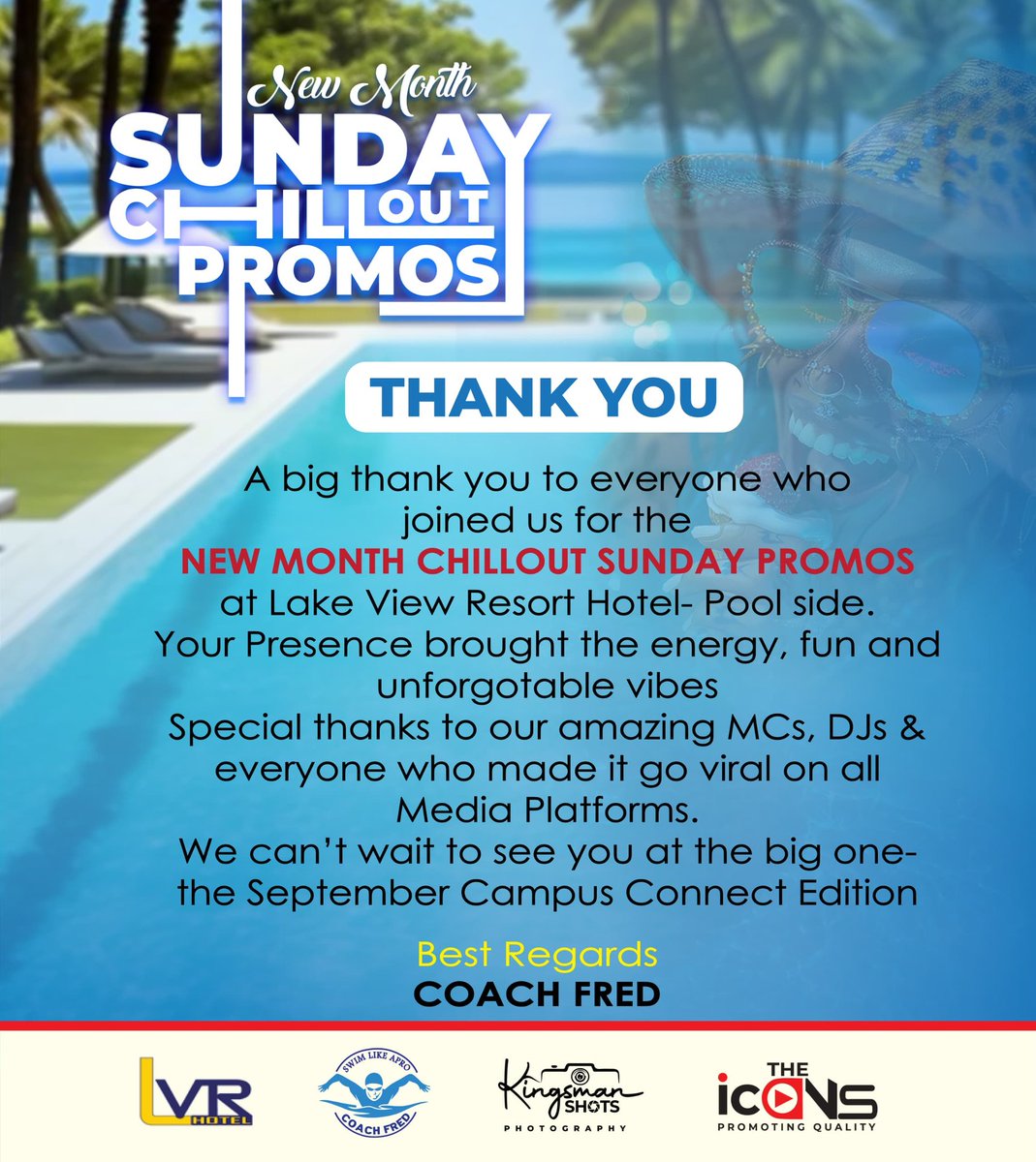 Thanks 🙏 for making August Chillout Sunday Promos Successful, Let's wait for September Edition.