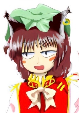 橙の原作のこの顔すきだから描きました（2枚目は比較用）
#東方Project  #橙