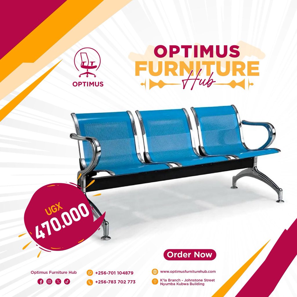 I can guarantee without any doubt that this is a must have for your office space not only for the visitors but also to uphold some aesthetics of your office space and it goes for only 470.000 ugx it comes in different colors; silver, blue, black 

optimusfurniturehub.com 
#office