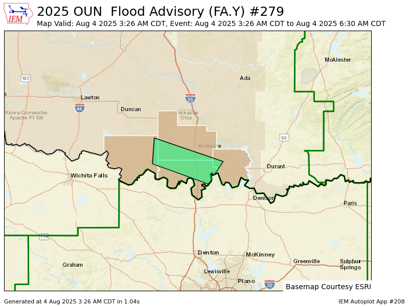 OUN issues Flood Advisory for Carter, Jefferson, Love, Marshall [OK] till Aug 4, 6:30 AM CDT mesonet.agron.iastate.edu/vtec/f/2025-O-…