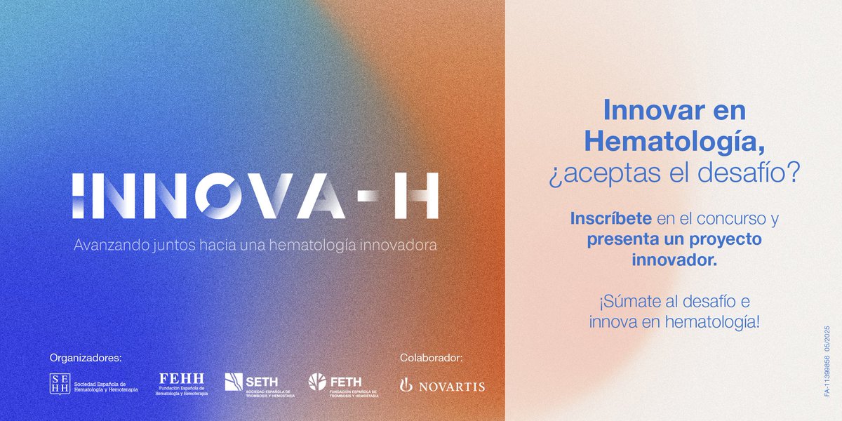 Novartis España (@novartisspain) on Twitter photo ¿Tienes un proyecto que está cambiando la #hematología? 🩸
Llega #INNOVAH2025, el concurso para reconocer iniciativas que marcan la diferencia.
📍 Los 3 finalistas se presentarán en el LXVII Congreso de la <a href="/sehh_es/">@sehh_es</a> y el XLI de la <a href="/SETH__Oficial/">SETH Trombosis y Hemostasia</a> y el público elegirá al ganador. ¿Tienes un proyecto que está cambiando la #hematología? 🩸
Llega #INNOVAH2025, el concurso para reconocer iniciativas que marcan la diferencia.
📍 Los 3 finalistas se presentarán en el LXVII Congreso de la <a href="/sehh_es/">@sehh_es</a> y el XLI de la <a href="/SETH__Oficial/">SETH Trombosis y Hemostasia</a> y el público elegirá al ganador.