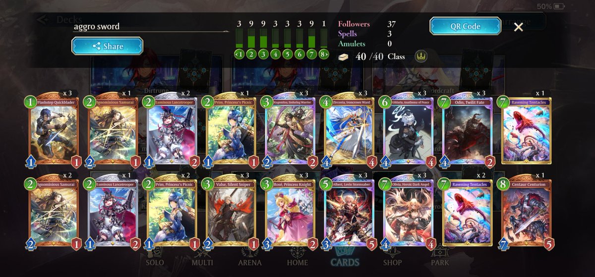 VToruu's tweet photo. Late report, shadowverse world beyond kickoff preliminary #1.
Kagesword 5-2
Rune 3-0

Lost 2 rounds with sword due to brick draws

#シャドバWB
#ShadowverseWB https://t.co/HbWomgCK9Z