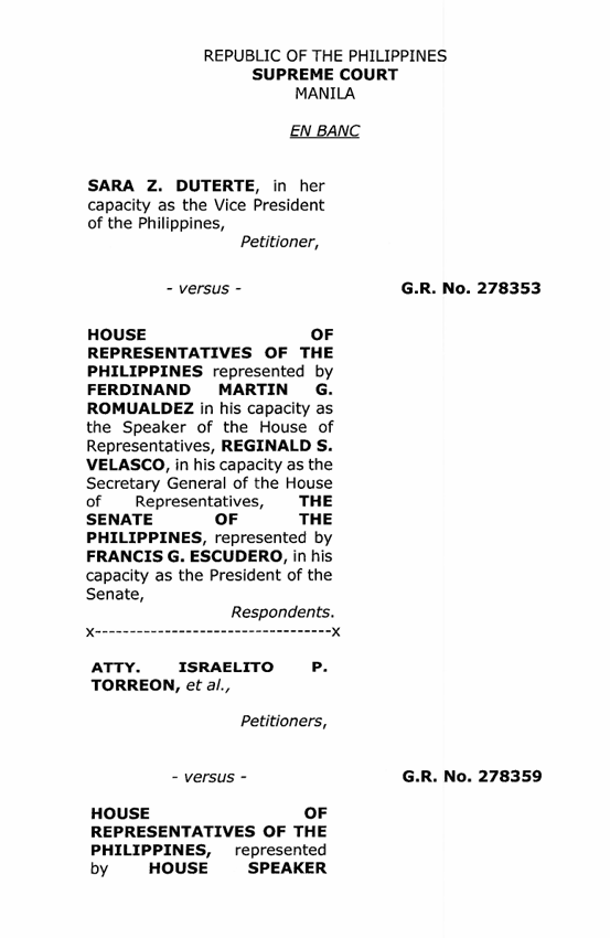 PhilstarNews's tweet photo. JUST IN: The House of Representatives files a motion for reconsideration, urging the Supreme Court to reverse its ruling junking the impeachment against VP Sara Duterte.

It argues that the SC misunderstood facts on how the plenary handled the complaints and calls for a review. | via @domnqeflores