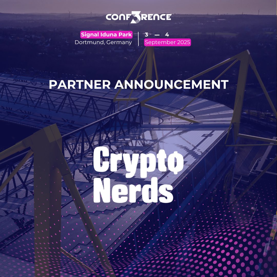 𝐖𝐞 𝐚𝐫𝐞 𝐭𝐡𝐫𝐢𝐥𝐥𝐞𝐝 𝐭𝐨 𝐰𝐞𝐥𝐜𝐨𝐦𝐞 CryptoNerds 𝐚𝐬 𝐚𝐧  𝐨𝐟𝐟𝐢𝐜𝐢𝐚𝐥 CONF3RENCE 𝐩𝐚𝐫𝐭𝐧𝐞𝐫! 💡 Crypto Nerds is on a mission  to make crypto and Web3 understandable for everyone – from complete  beginners to future