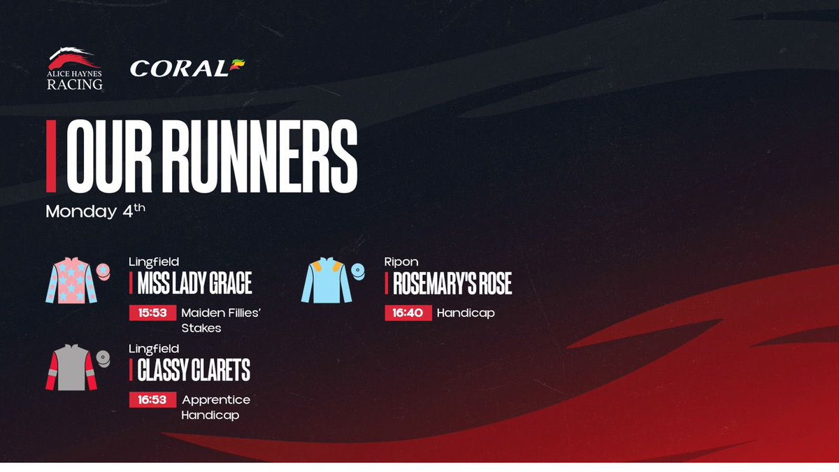 Three runners today 🏇🤞🏼

#AHTeam